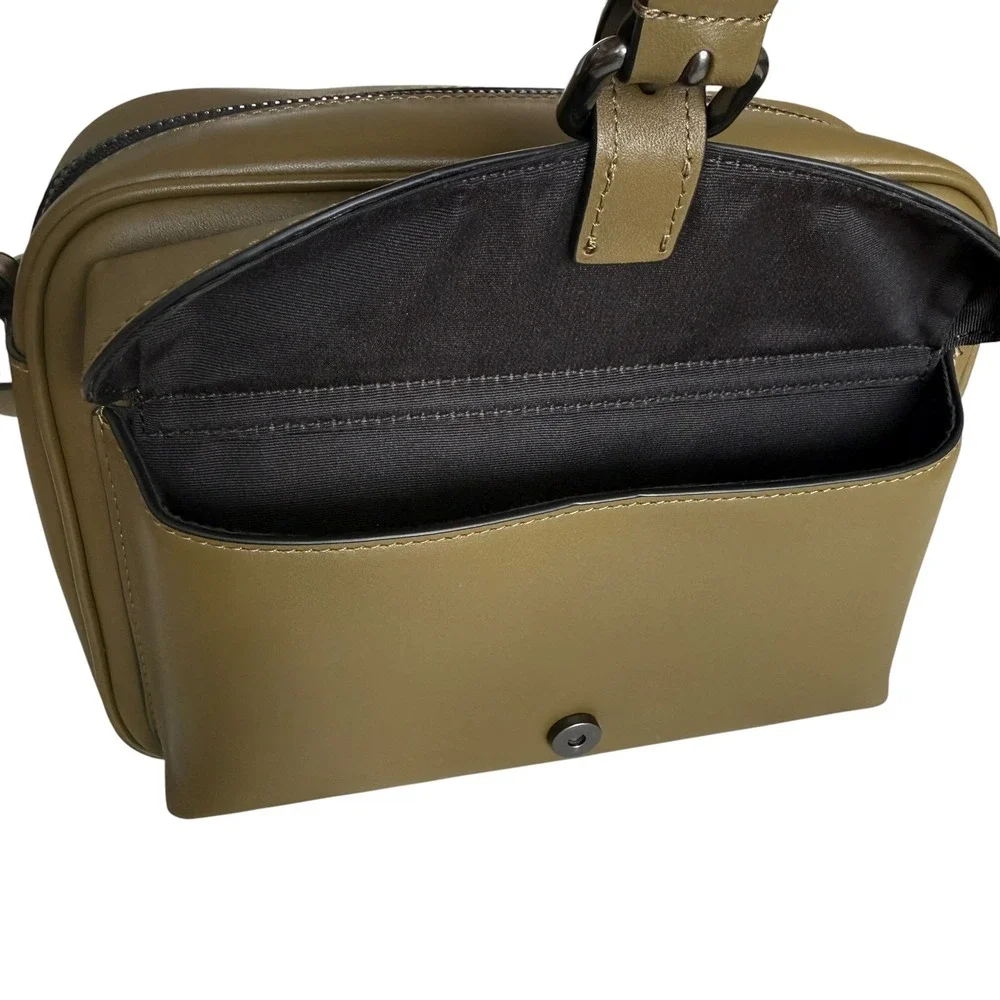 Coach Olive Green Glovetanned Leather Crossbody Bag Gunmetal Hardware